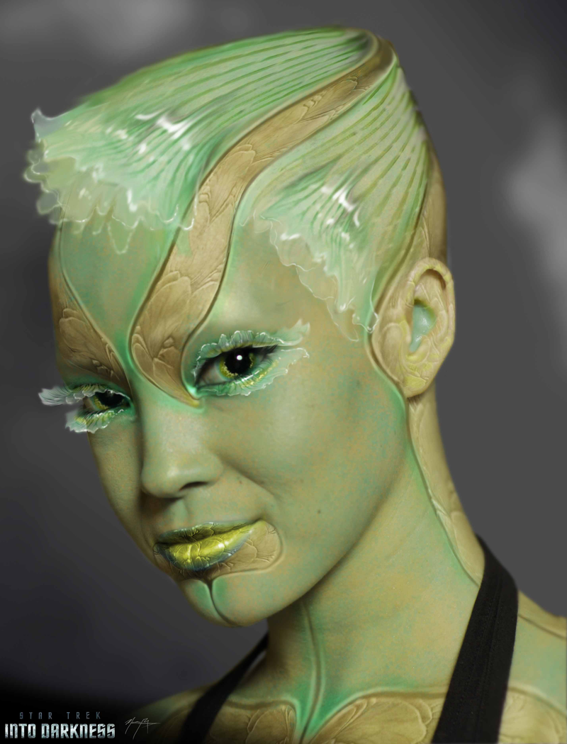 Illustration for article titled See the alien ladies who nearly joined Kirk's threesome in Star Trek 2